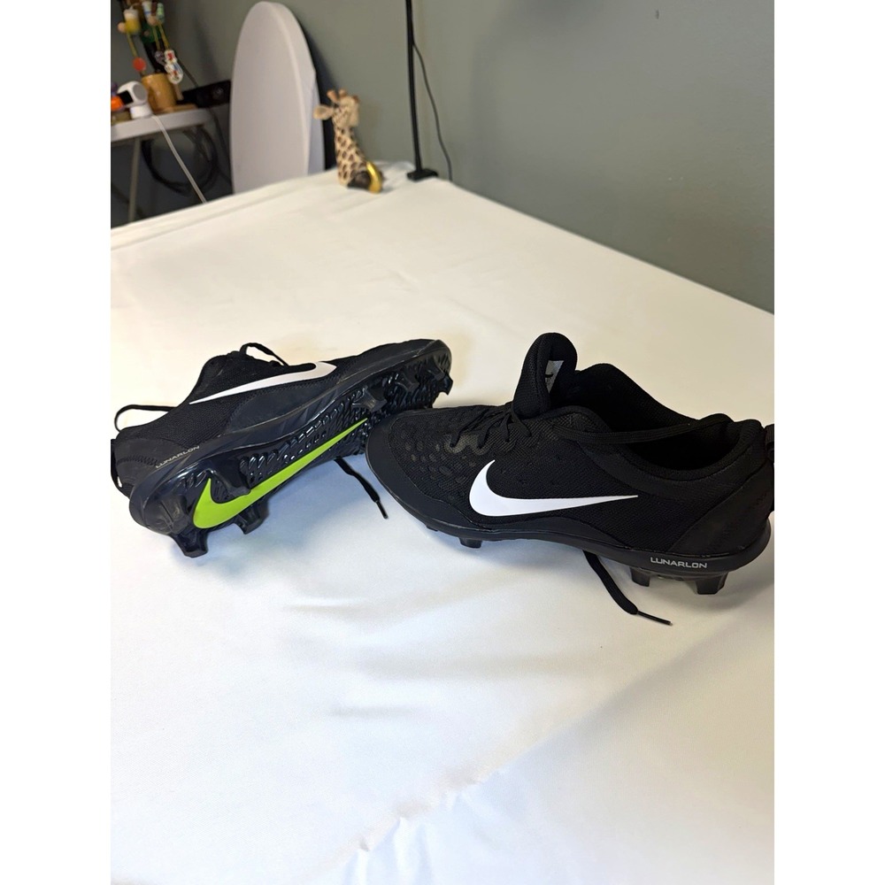 Nike Lunar Hyperdiamond 2 Pro MCS Womens Softball Cleats Black White Volt 10